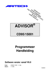 Aritech ADVISOR CD 95/15001 Programmeerhandleiding