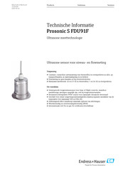 Endress+Hauser Prosonic S FDU91F Technische Handleiding