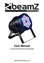 Beamz professional PAR 64-36x3W Alu RGB IR DMX Gebruikershandleiding