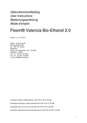 Fleem Valencia Bio-Ethanol 2.0 Gebruikershandleiding