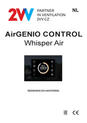 2VV AirGENIO CONTROL Whisper Air Bedieningshandleiding