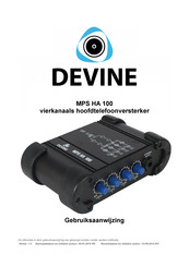 Devine MPS HA 100 Gebruiksaanwijzing