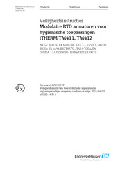 Endress+Hauser iTHERM TM412 Bedienings- En Veiligheidsinstructies