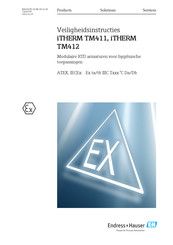 Endress+Hauser iTHERM TM412 Bedienings- En Veiligheidsinstructies