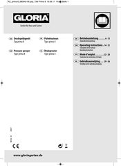 Gloria Prima 8 Gebruiksaanwijzing
