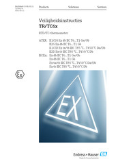 Endress+Hauser TR/TC6 Series Bedienings- En Veiligheidsinstructies
