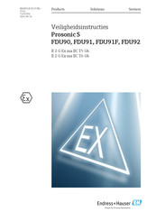Endress+Hauser Prosonic S FDU90 Bedienings- En Veiligheidsinstructies