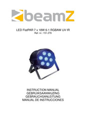 Beamz professional LED FlatPAR 7 x 18W 6-1 RGBAW UV IR Gebruiksaanwijzing