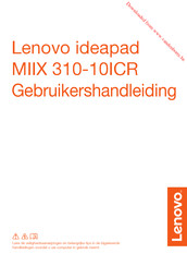 Lenovo ideapad MIIX 310-10ICR Gebruikershandleiding