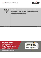 EWM Phoenix 551 Concept puls FDW Bedieningshandleidingen