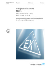 Endress+Hauser RID14 Bedienings- En Veiligheidsinstructies