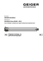 GEIGER SOLIDline Easy GU45 E01 Series Montage- En Gebruiksaanwijzing