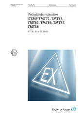 Endress+Hauser iTEMP TMT85 Bedienings- En Veiligheidsinstructies