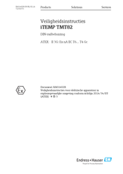 Endress+Hauser iTEMP TMT82 Bedienings- En Veiligheidsinstructies