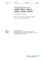 Endress+Hauser iTEMP TMT85 Bedienings- En Veiligheidsinstructies