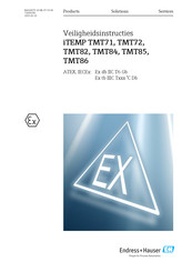 Endress+Hauser iTEMP TMT85 Bedienings- En Veiligheidsinstructies