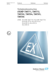 Endress+Hauser iTEMP TMT86 Bedienings- En Veiligheidsinstructies