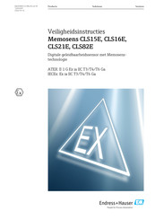 Endress+Hauser Memosens CLS15E Bedienings- En Veiligheidsinstructies