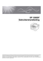 Ricoh sp 1200sf Gebruikershandleiding