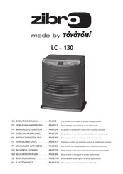 Toyotomi Zibro LC-130 Gebruiksaanwijzing