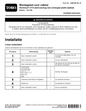 Toro Workman GTX Installatie-Instructies