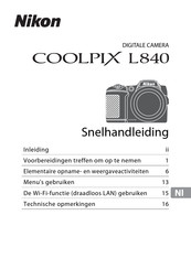 Nikon COOLPIX L840 Snelhandleiding