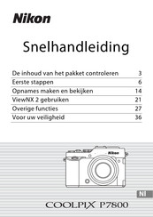 Nikon COOLPIX P7800 Snelhandleiding