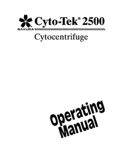 Sakura Cyto-Tek 2500 Gebruiksaanwijzing