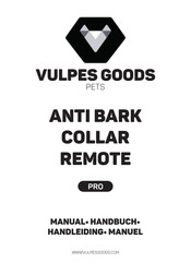 Vulpes Goods ANTI BARK COLLAR REMOTE PRO Handleiding