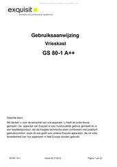 Exquisit GS 80-1 A++ Gebruiksaanwijzing