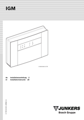 Bosch JUNKERS IGM Installatie-Instructie
