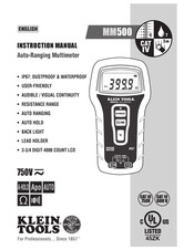 Klein Tools MM500 Handleiding