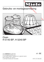Miele H 5140 BP Gebruiks- En Montage-Aanwijzing