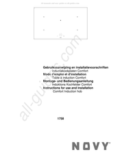 Novy 1758 Gebruiksaanwijzing En Installatievoorschriften