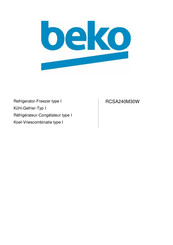 Beko RCSA240M30W Handleiding