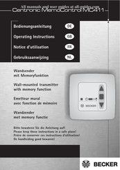 Becker Centronic MemoControl MC411 Gebruiksaanwijzing