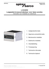 Spirax Sarco LCS3050 Instructies Voor Installatie En Onderhoud