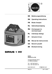 Nedo SIRIUS 1 HV Gebruiksaanwijzing