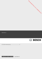 Bosch HBC84K5 3 Series Gebruiksaanwijzing