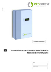 ECOFOREST ecoSMART Supervisor Handleiding Voor Gebruik