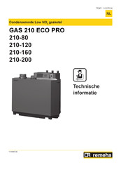 REMEHA Gas 210-80 ECO PRO Technische Informatie En Montagehandleiding