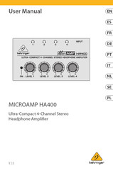 Behringer MICROAMP HA400 Gebruikershandleiding