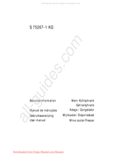 Electrolux S 75267-1 KG Gebruiksaanwijzing