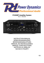 Power Dynamics Professional Audio PV220BT Gebruiksaanwijzing