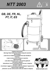 Numatic NTT 2003 Originele Instructies