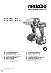 Metabo SSW 18 LTX 600 Oorspronkelijke Gebruiksaanwijzing