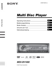 Sony MEX-DV1000 Gebruiksaanwijzing