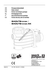 SPECK Pumpen BADU Bronze 7/-AK Vertaling Van De Oorspronkelijke Gebruiksaanwijzing