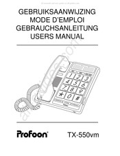 Profoon TX-550vm Gebruiksaanwijzing