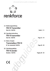 Renkforce FM-19 Gebruiksaanwijzing